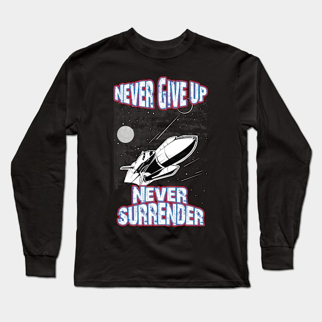 Never Give Up Never Surrender, Trump 2024, Usa 2024 election Long Sleeve T-Shirt by chidadesign